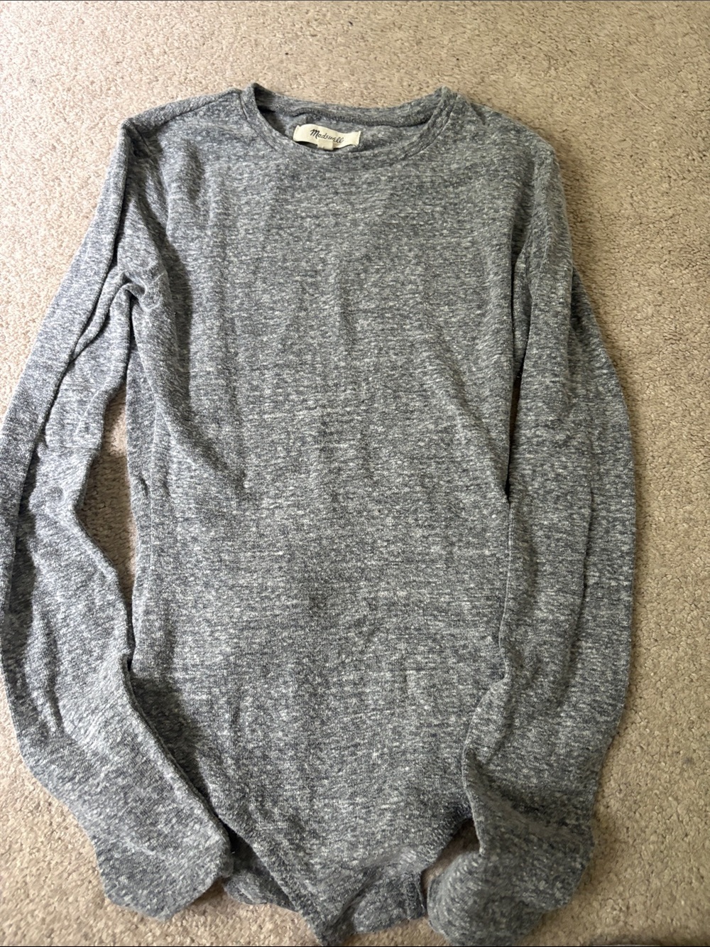 Madewell Gray Heather Long-Sleeve Bodysuit